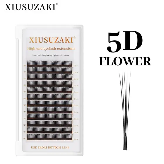 XIUSUZAKI 5D Flor Fada Flora Cílios Cluster Clássico Individual Extensão De Preto Fosco Profissional Macio Natural