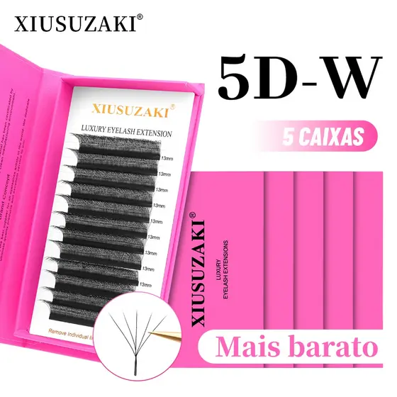 XIUSUZAKI 5 Caixas 5D-W Extensão De Cílios Fornecedor Profissional Preço De Atacado