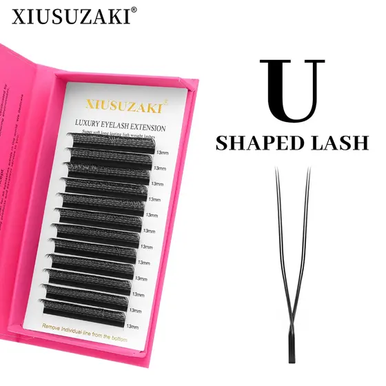 XIUSUZAKI 12 Linhas Cílios Em Forma De U Bloom Extensão De Naturais Paralelo