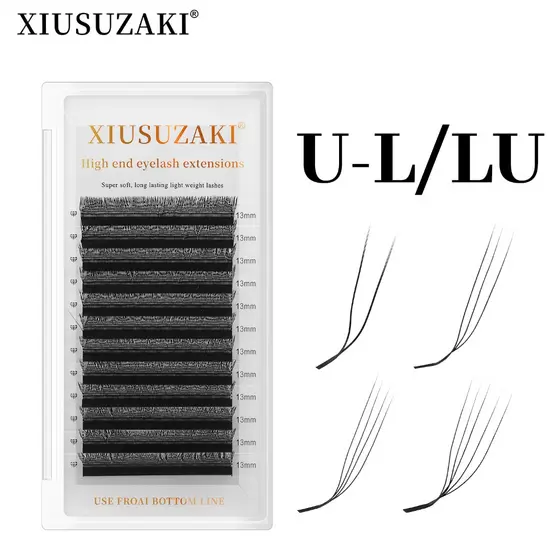 XIUSUZAKI Novo L/LU (M) Curl U Ehape Extensão De Cílios 3D/4D/5D Fox Eye Estilo