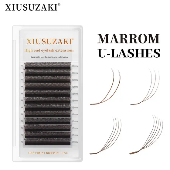 XIUSUZAKI Marrom U Forma 3D/4D/5D YY Cílios Bloom Extensões De Floração Automática Individuais