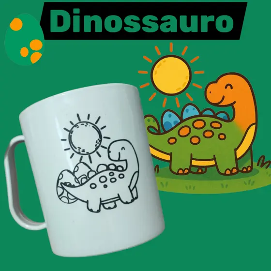 Kit 20 canecas dinossauro magica interativa- reutilizavel, infantil, plastico, brinquedos