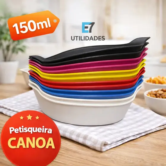 Kit 5 a 50 Petisqueiras Barquinha Canoa 150ml Pequena Petiscos Festa Frios Amendoim Molho