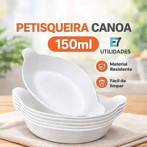 Kit 5 a 50 Petisqueiras Barquinha Canoa 150ml Pequena Petiscos Festa Frios Amendoim Molho Branca