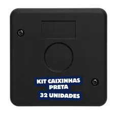 Kit 32 Caixa Preta Sobrepor Plástica Organizadora câmera passagem cftv com 2 parafuso afli