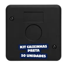Kit 50 Caixa Preta Sobrepor Plástica Organizadora passagem cftv com 2 parafuso afli