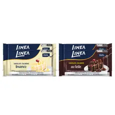 Kit 4 Chocolates Culinários Linea Sabor Ao Leite e Branco 250g