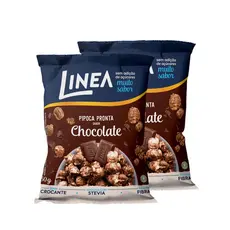 Kit 2 Pipocas Pronta Linea Sabor Chocolate 50g