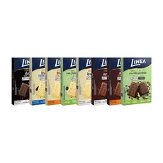 Kit 8 Chocolates Individuais Linea Sabor Ao Leite, Ao Leite Zero Lactose, Branco, Branco Zero Lactose, Branco Cookies’n