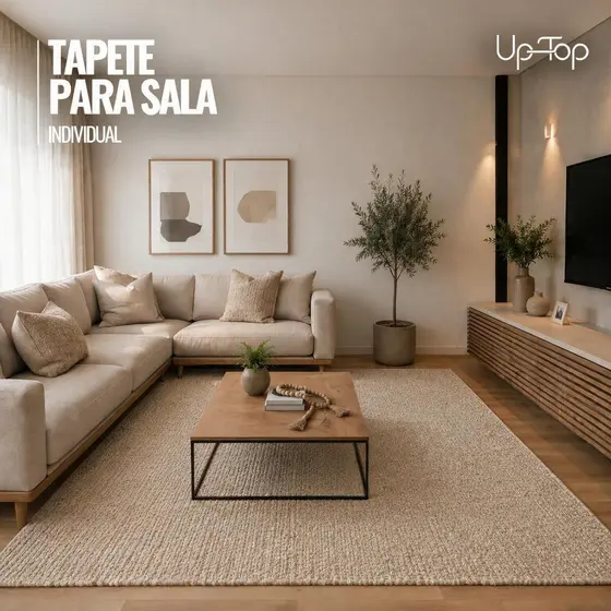 Tapete Trama Natural 100% Algodão para Sala, Quarto e Escritório