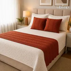 Kit Peseira Manta Tricot com 2 Capas Almofadas Decoração Cama Posta Casal Queen King