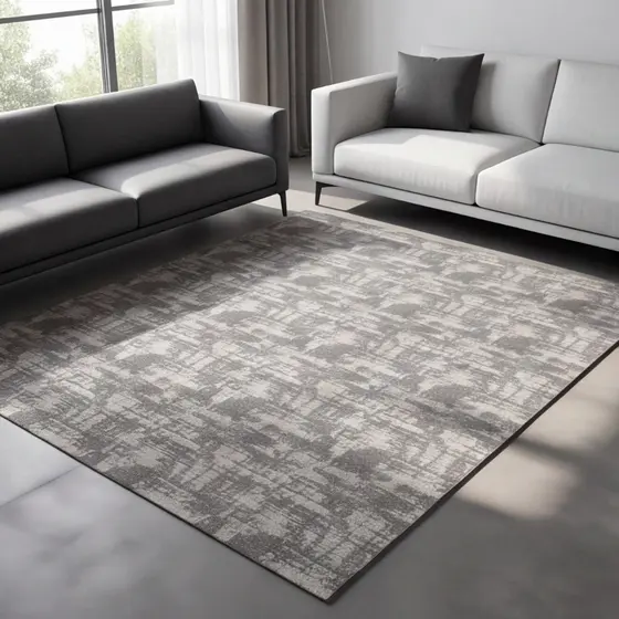 Tapete Dubai Algodão Cinza Antiderrapante Sala Quarto Macio Moderno 15% Poliéster 85% Algodão Luxo