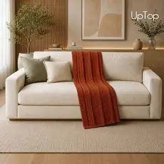 Manta de Sofá Tricot Peseira Decoração Cama Posta Casal Queen King Tricô Toque Macio