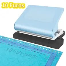 Perfurador De Papel Portátil Sem Esforço 10 Furos P/ Pastas