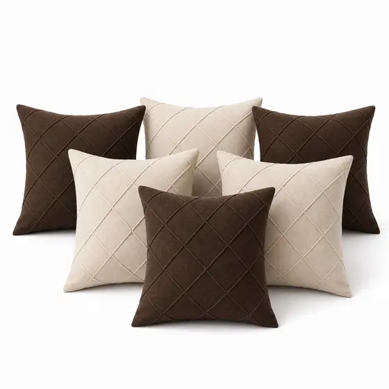 Kit 6 Capas de Almofada 40x40 Suede Luxo Decorativa para Sofá Sala Quarto Macia com Zíper
