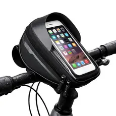 Bolsa De Guidão Bicicleta Com Suporte Celular Impermeável Bolsa Bike Quadro Porta Objetos Touch Screen Moto Ciclismo