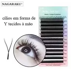 Cílios Nagaraku Y Volume Brasileiro 0.07 C e D extensão de cílios preto e marrom
