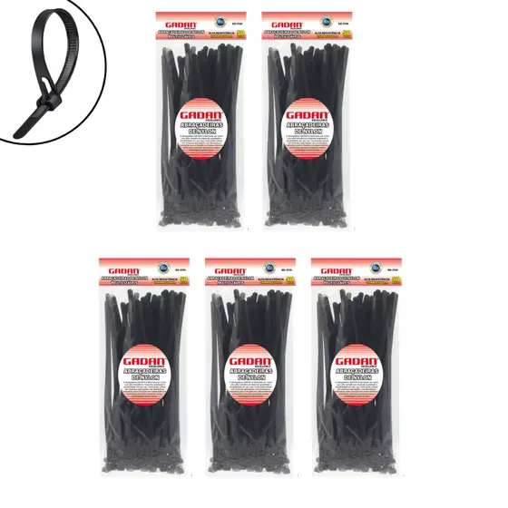Abraçadeira Nylon Reutilizável  Kit Pacote com 50 Unidades  7,6mm x 200mm
