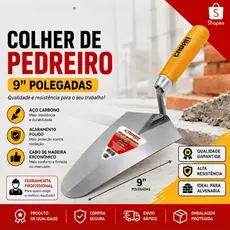 Colher De Pedreiro Canto Reto 9" Polegadas