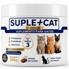 Suplemento para Gatos Queda de Pelos Coceira Alergia Pele Imunidade Probióticos Ômega 3 Suplemais Cat