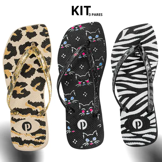 Kit Chinelo Feminino Macio Leve Flexivél Passeio