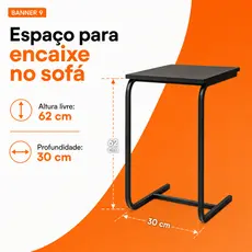 QUEIMA DE ESTOQUE - Mesa de Apoio Cor Preta – Ideal para Notebook e Home Office