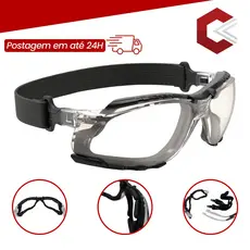 Óculos De Segurança Trabalho Esporte Lazer Com Vedação SS5 New Supersafety Incolor - CA 26126