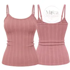 Blusa Regata Feminina Ribana Premium com Bojo Blusinha Verão