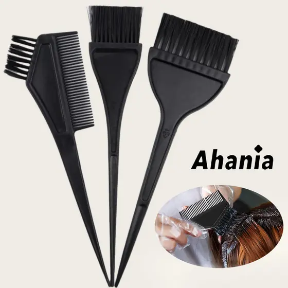 KIT de 3 Peças para Pintura de Cabelos com Pincéis Tingimento Coloração Matização Hidratação