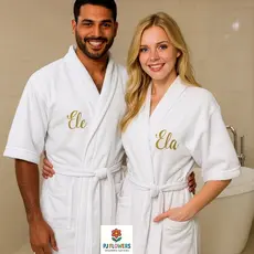 Roupão Saída Banho Atoalhado/Felpudo Piscina Bordado/Liso Unissex Neutro e Elegante.