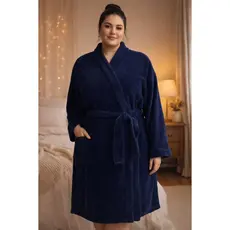 Roupão Plus Size XGG Banho Microfibra Unissex Adulto Manta Fleece S/ Bolso