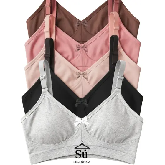 Kit 4 ou 2 Sutiãs Reforçados PLUS SIZE Alta Sustentação Tecido Duplo Alças Grossas