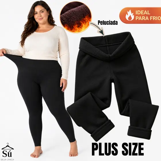 Meia Calça TÉRMICA PLUS SIZE Peluciada Forrada Cintura Alta Não Marca Super Elástica Inverno