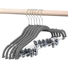 Kit Cabides com Barra e Presilha de Metal Preto / Cabide / Pendurar Roupa / Organização / Personal Organaizer