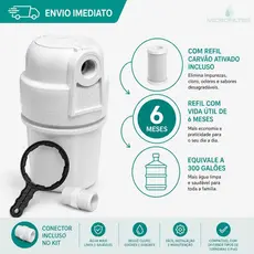 Purificador Filtro de Água Completo com Carbon Block Carvão Ativado Torneira Pia Bebedouro Pou