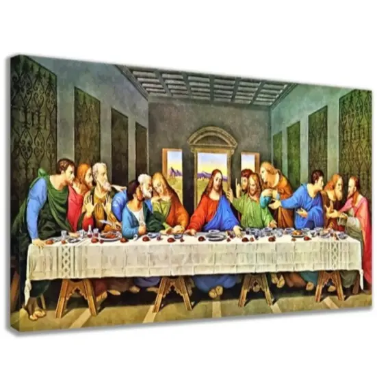 QUADRO DECORATIVO SANTA CEIA DE LEONARDO DA VINCI SENHOR JESUS CRISTO SALA DE JANTAR, NATAL, CASA, QUARTO