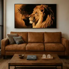 QUADROS GIGANTES DECORAÇÃO LEAO DE JUDA JESUS CRISTO, SALA, QUARTO, CABICEIRA, ESCRITÓRIO, RELIGIOSO, FÉ PROMOÇÃO