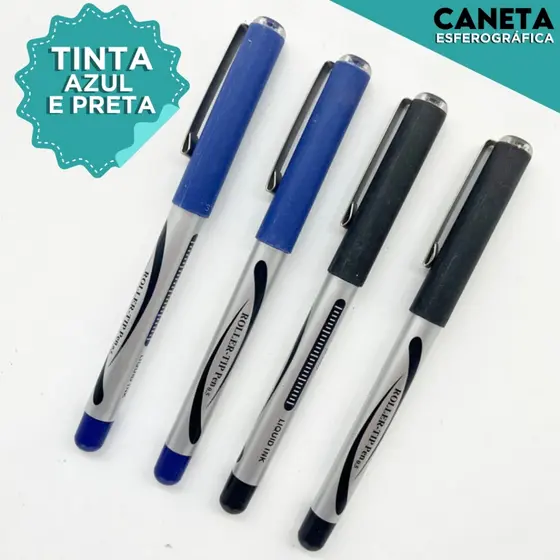Caneta Roller Tip Esferográfica Azul/Preto - CH