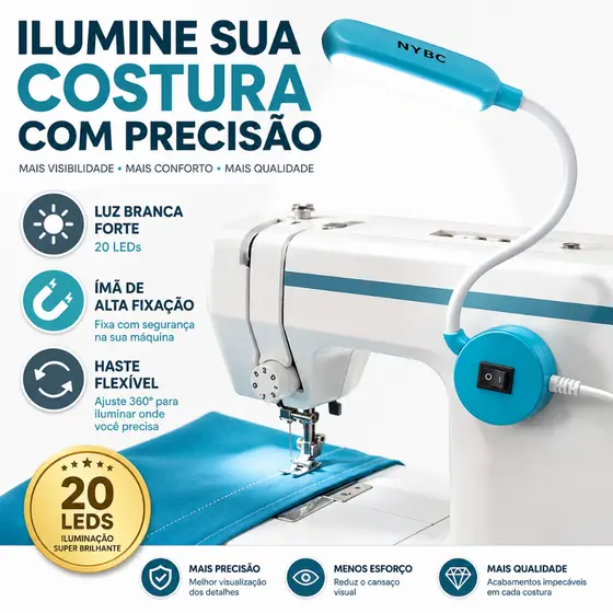 Luminária para maquina de costura com imã - CH