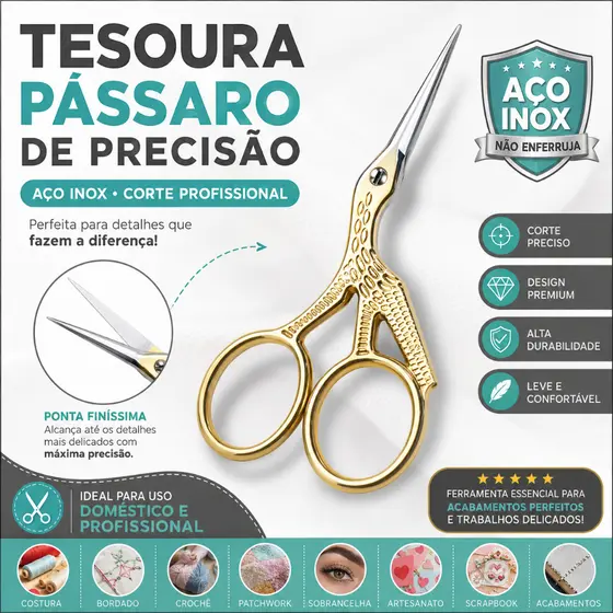 Tesoura Pássaro Alfaiataria - Aço inoxidável - CH