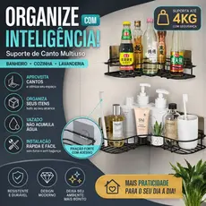 Porta Shampoo - Suporte  De Canto  Com adesivos Prateleira Para Banheiro E Sabonete - CH