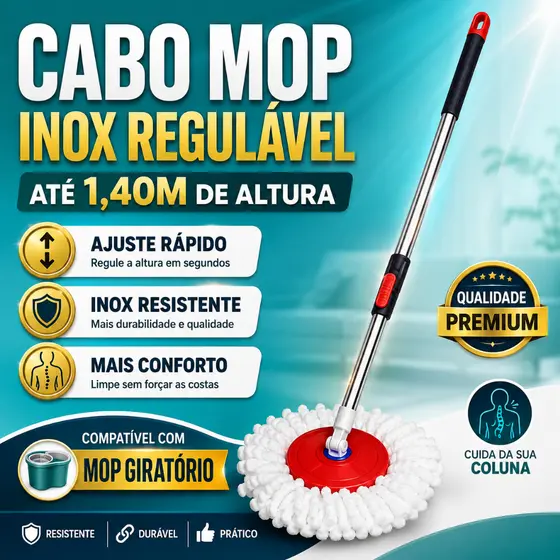 Cabo Mop Giratório Completo Com 140 Cm - CH