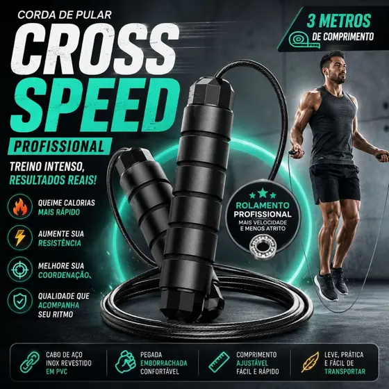 Corda de Pular Crossfit Profissional 3M | CH