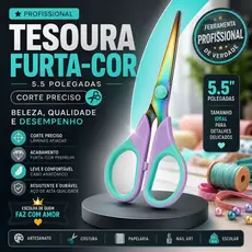 Tesoura Profissional Furta-Cor 5.5 Polegadas Corte Afiado Para Artesanato, Papelaria e Costura - CH