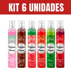 Kit 6 Unidades Perfume Sensual Apinil 40ml Sortidos Feminino Aromas Doces Atacado Revenda