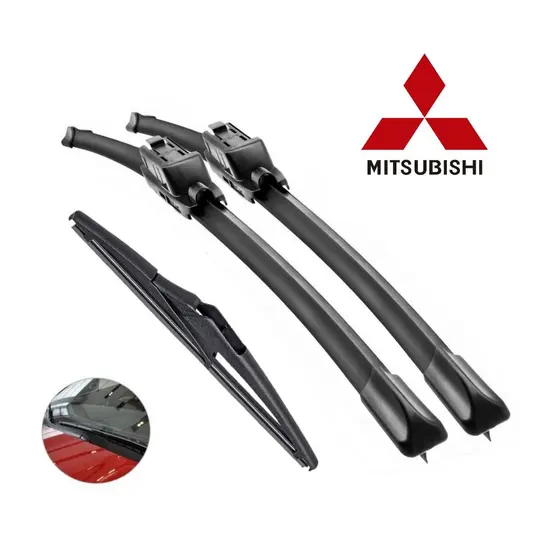 Jogo Palhetas Limpador de Parabrisa Silicone Chuva L200 Asx Eclipse Pajero Tr4 Lancer