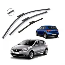 Par Palhetas Limpador Parabrisa Silicone Chuva Renault Sandero 2015 a 2023