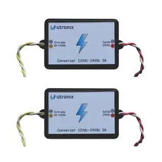 Kit 2 x Conversor de tensão DC entrada 12V saída 24V 5A 120W