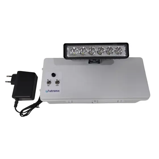 Bloco autônomo farol led 18W 1500lm forte com bateria Moura