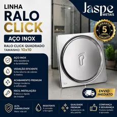 Ralo Click Inteligente 10x10 cm Inox – Sistema Pop-Up, Vedação Antiodor, Fácil Instalação